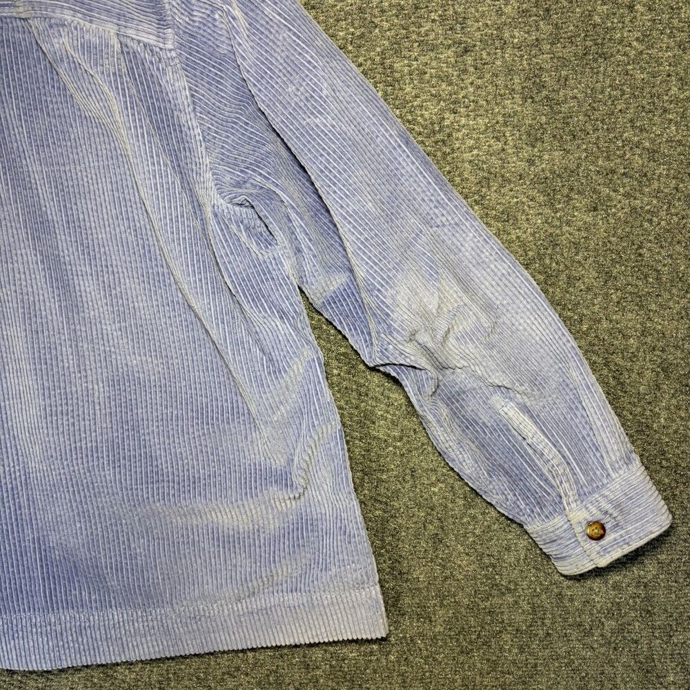 LL Bean Corduroy Shacket Jacket L blue Cabin core Cozy Soft Chore Shirt - Picture 11 of 12